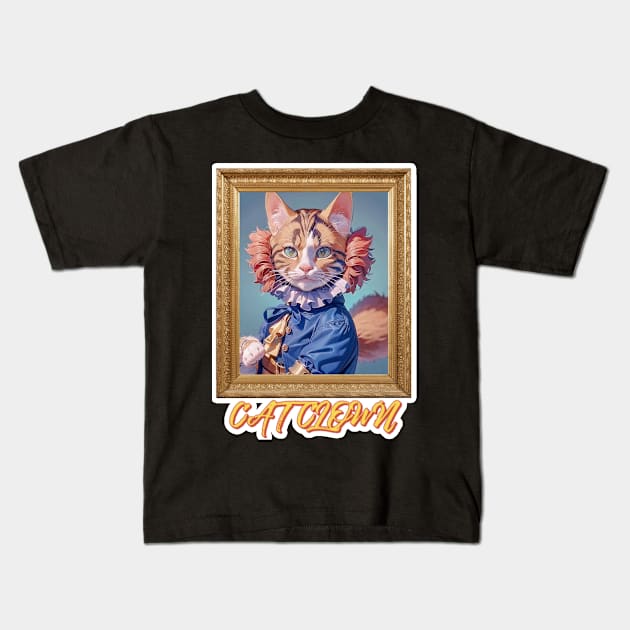 Cat Clown,Cat Joker,Cat Miaw Lover Kids T-Shirt by LycheeDesign